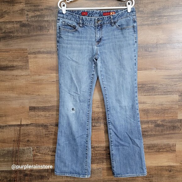 Vtg Express Jeans Size 12 Boot Low Rise Medium Light Wash Denim Western Y2K - Picture 1 of 13